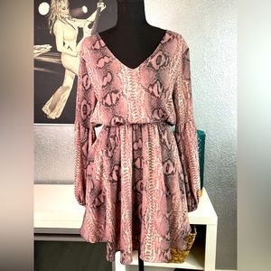 Mauve Snakeskin Print Dress…Gorgeous and perfect for Date Night/ Wedding guest!